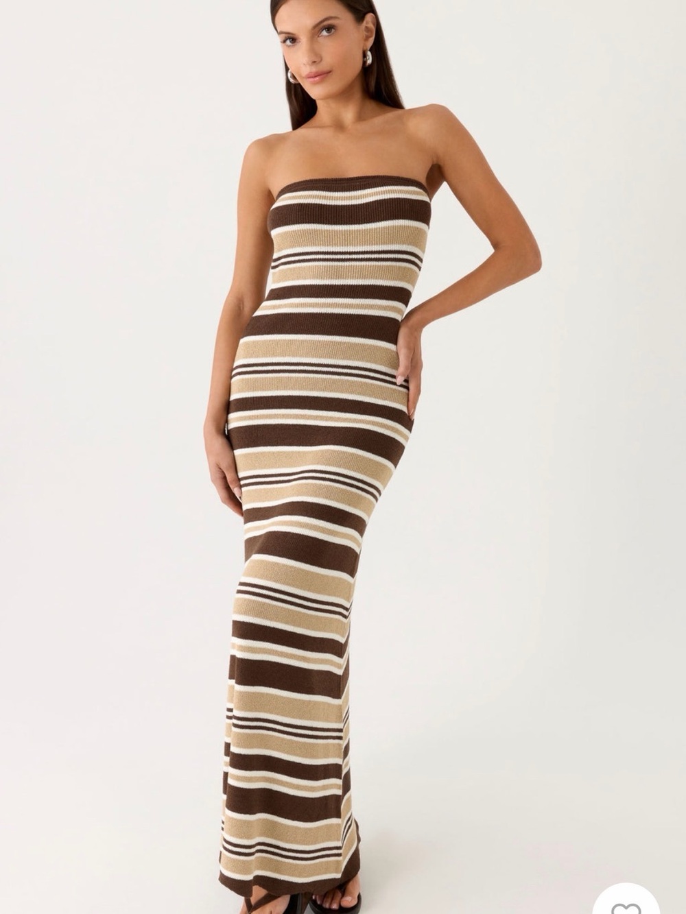 Pepper Mayo Antonie Knit Maxi Dress - Chocolate Olive Stripe